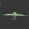 Eagle With Spread Wings White Black Feathers Yellow Beak And Talons On Gray Background 3d model