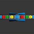 Colorful Ferris Wheel Structure With Vibrant Cabins Blue Supports And Reflective Base