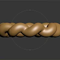 Shiny Golden Circular Decorative Ornament With Interconnected Smooth Reflective Links 3d model