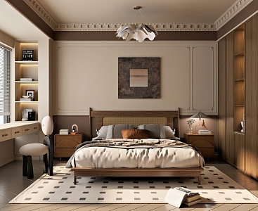 Middle Style Bedroom 3d model