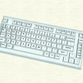 Wireframe Design of Computer Keyboard With Function Keys and Standard Layout 3d model