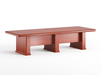 Sturdy Modern Wooden Rectangular Conference Table For Office Meeting Room 3d model