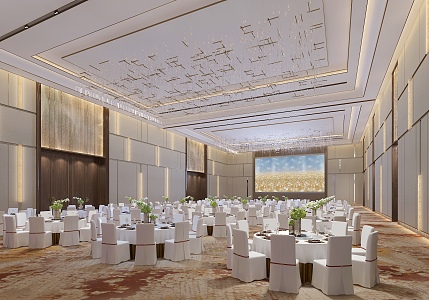 Modern Ballroom Hotel Ballroom 3d model