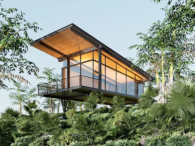 Modern Homestay Building Resort Hotel Villa Cabin Internet Celebrity Building Forest Residence 3d model