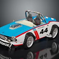 Blue White Red Convertible Race Car Model With Number 44 And PEDROX Logo