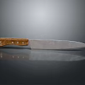 Durable Sharp Kitchen Knife With Wooden Handle And Polished Metal Blade