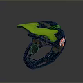 Camouflage Green Helmet With Yellow Top And Side Logo Design For Protection