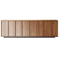 Modern Wooden Sideboard with Natural Wood Grain Finish and Sliding Doors Design
