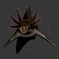 Realistic 3D Rendered Dinosaur Model With Long Body Dorsal Fin And Sharp Teeth