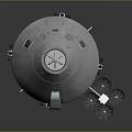 Industrial Metallic Conical Equipment Structure Featuring Panel Components And Base Support