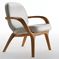 Modern Dining Chair With Wooden Frame And Light Colored Padded Seat Back