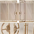 Modern Hinged Doors Design With Gray White Gold Accents And Glass Panels