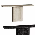 Modern Console Table Design With Light And Dark Marble Finishes And Sleek Minimalist Structure