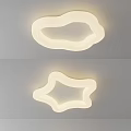 Modern Irregular Shape LED Ceiling Light With Bright Glow On White Ceiling 3d model