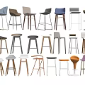 Modern Bar Stools With Various Designs Wooden Metal Legs And Upholstered Seats