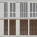 Middle ancient shutter folding door sliding door sliding door 3d model