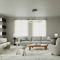 Bright Modern Living Room Interior With Light Sofa Coffee Table Area Rug And Fireplace