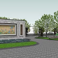 Landscaped Parking Lot Design With Trees Green Areas Parking Spaces And Decorative Elements
