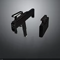 Futuristic Black Tactical Weapon Featuring Modern Modular Design And Accessory Case 3d model