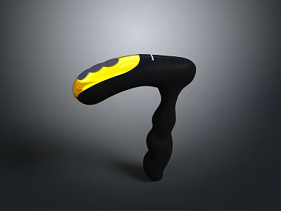 Comfortable Ergonomic Black And Yellow Computer Game Controller With Curved Grip Design 3d model