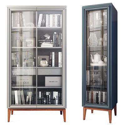 Modern Luxury Glass Display Chest Of Drawers for Storing Books Teaware And Home Decorations 3d model