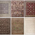 Square Rugs With Various Traditional Ornate Patterns And Multi Colored Designs 3d model