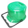 Green Plastic Bucket With 6.6 Inch Diameter 5.9 Inch Height And Black Handle