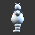 Cute Smiling White Marshmallow Toy Character With Sailor Hat Red Neckerchief And Outstretched Arms