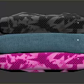 Colorful Patterned Stacked Mats With Pink Blue And Gray Layers For Home Living