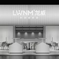 Modern LWMM Exhibition Hall Display Cabinets With Sleek Stands And Tables
