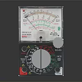 Analog Multimeter Electrical Testing Tool With Dial Scale Measurement Knobs And Probe Jacks