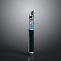 Detailed Lightsaber With Blue Blade And Layered Metallic Hilt Design