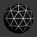 Black Spheres With Geometric Grid Lines And Shiny Reflective Surfaces