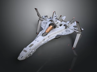 Advanced Futuristic Spaceship With Aerodynamic Structure Cockpit And Thrusters For Space Exploration 3d model