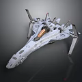 Advanced Futuristic Spaceship With Aerodynamic Structure Cockpit And Thrusters For Space Exploration