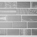 Modern Feature Wall Designs With Various Geometric Patterns Perforated Textures And Decorative Elements 3d model