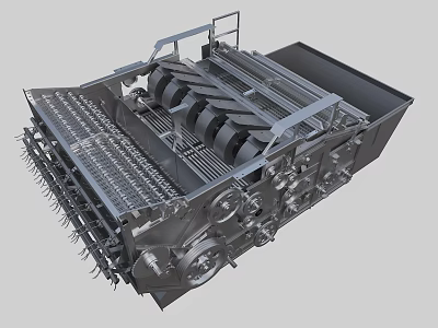 Agricultural Equipment With Stainless Steel Frame Multiple Rollers For Crop Processing 3d model
