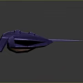Purple Mechanical Winged Structure With Metallic Spikes And Detailed Surface Panels
