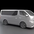 Silver Nissan Minivan Featuring Spacious Interior Large Windows And Front Grille 3d model
