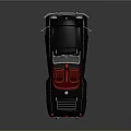 Vintage Convertible Sports Car With Black Body Red Seats And Open Top Design