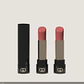Luxury Red Lipstick Collection With Black Gold Case And Brand Logo