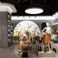 Modern Ladies Clothing Store Interior Design With Elegant Premium Garment Display And Stylish Mannequins