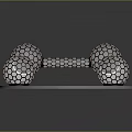 Geometric Dumbbell Shaped Structure With Net Like Design On Transparent Platform