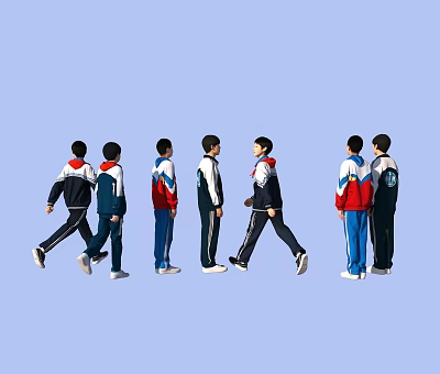 Many students 3d model Many students 3d model