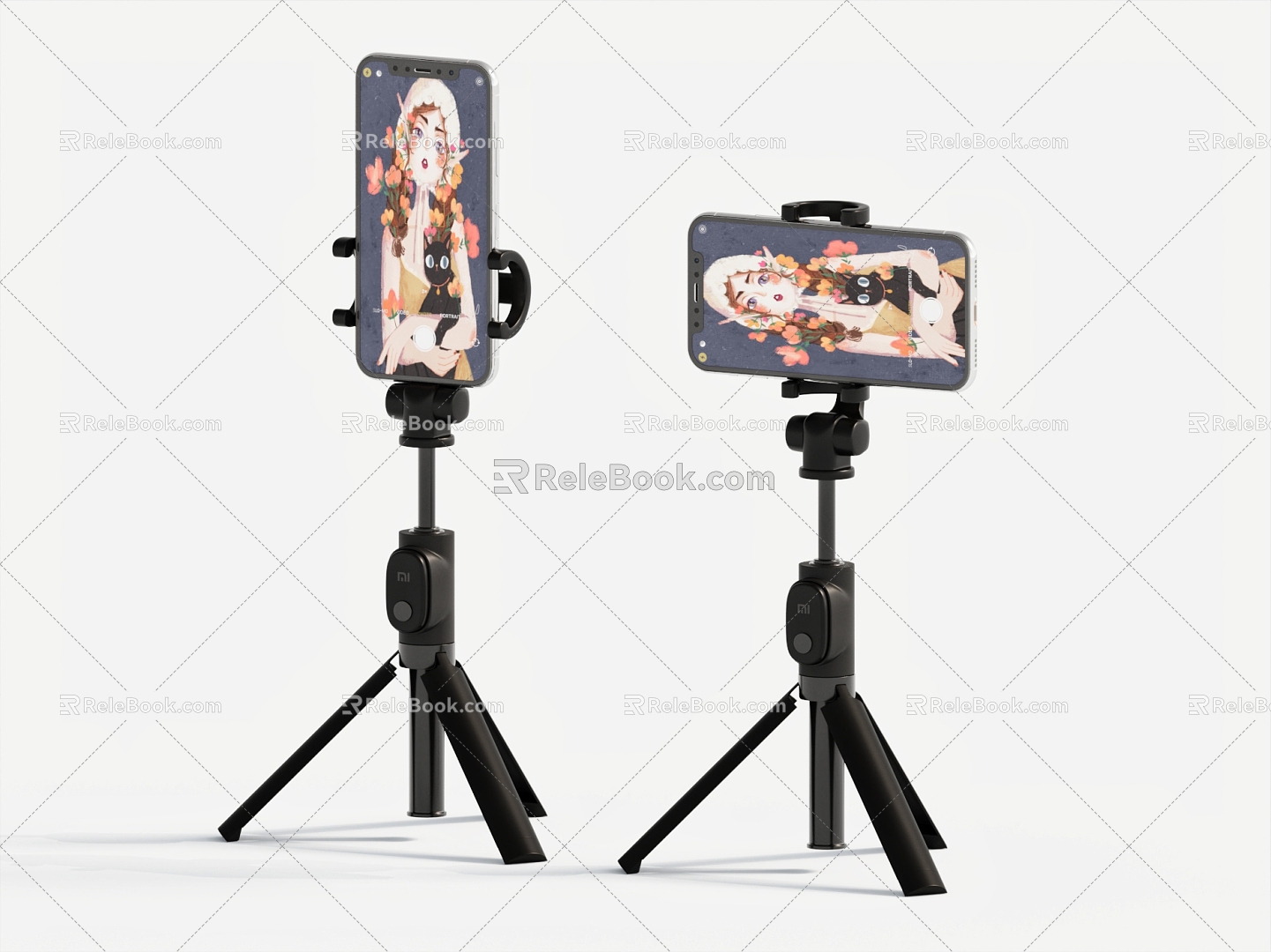 Vertical mobile phone rack live broadcast rack 3d model