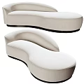 Modern Sectional Sofa With Beige Fabric Curved Design And Comfortable Seats