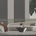 Sofa coffee table combination 3d model