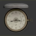 Open Vintage Pocket Watch With Metal Case White Dial And Brass Bezel Design
