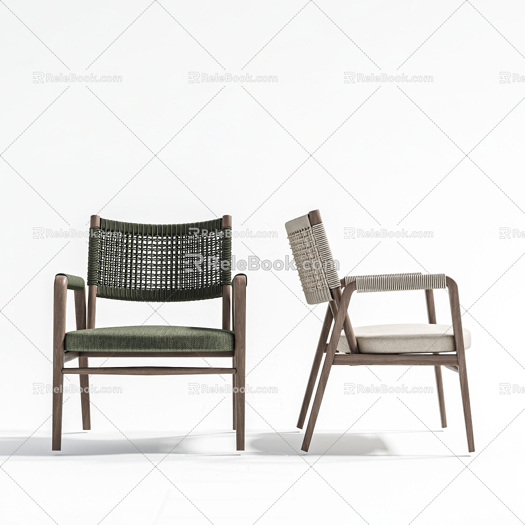 Modern Armchair Simple Rattan Leisure Chair model