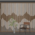 New Chinese background wall background wall partition 3d model